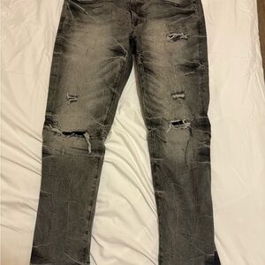 Mens grey jeans smoke rise